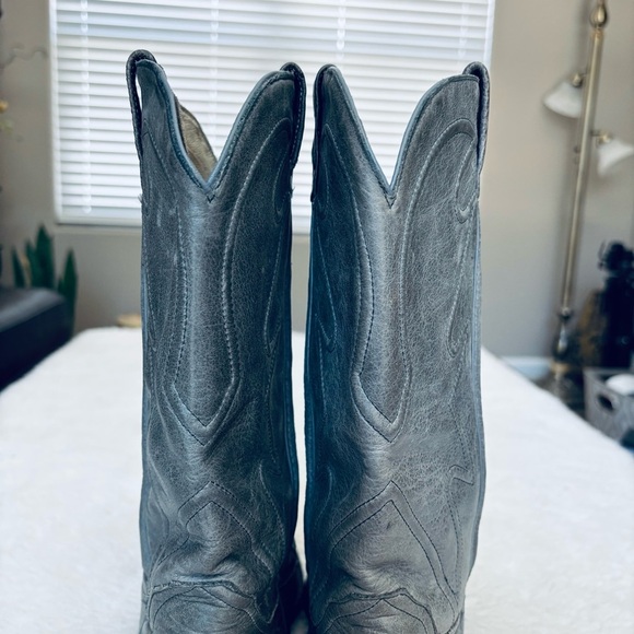 Minerva Genuine Ostrich Leather Gray Western Cowboys boots Size 8.5 - Picture 11 of 16